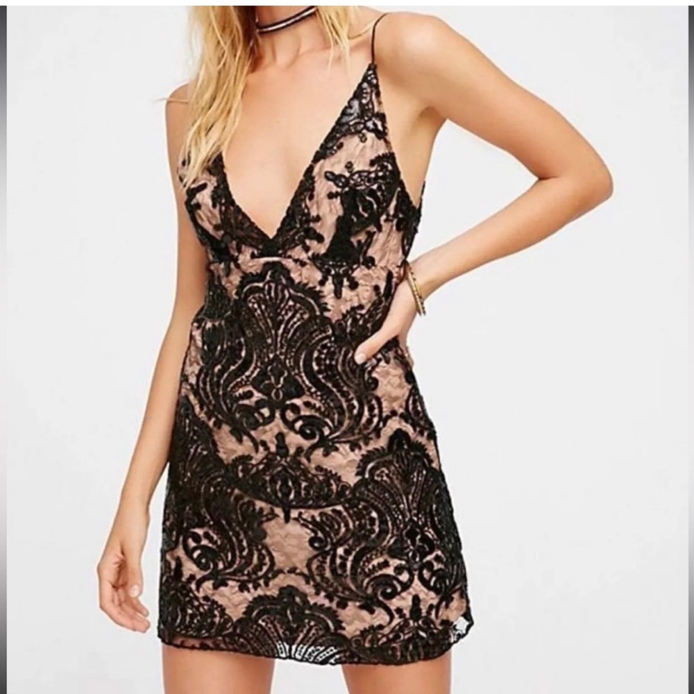 Free people Night Shimmers black dress